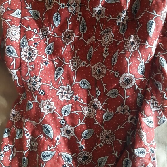 mini dress floral print linen ruffle - Picture 13 of 16